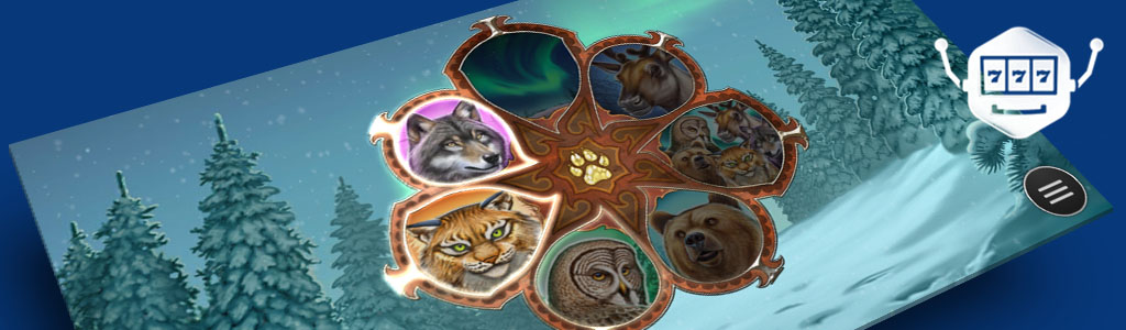 Tiersymbole für Bonusspiel-Auswahl in Wild North